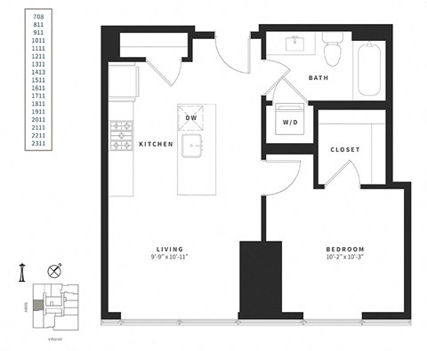 a floor plan of a bedroom apartment